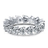 Women's S925 Sterling Silver Geometric Love Flower Zircon Ring Electroplated
