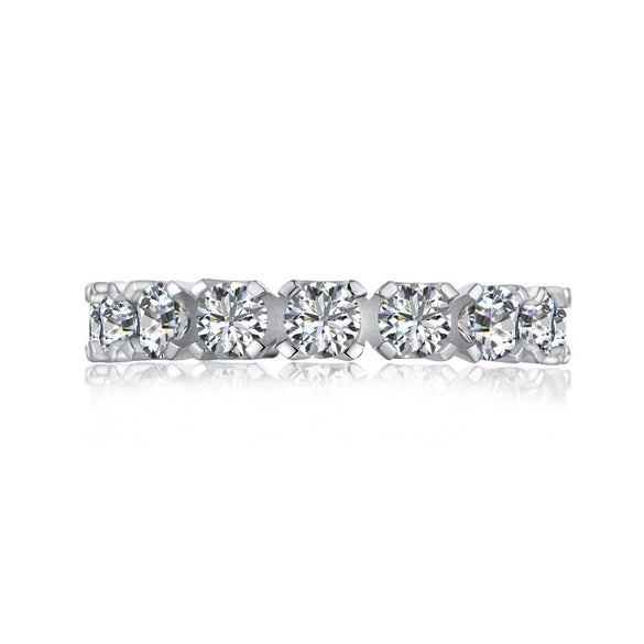 Women's S925 Sterling Silver Geometric Love Flower Zircon Ring Electroplated