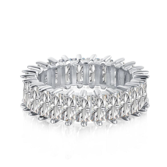 Women's S925 Sterling Silver Geometric Love Flower Zircon Ring Electroplated
