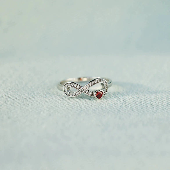 Women's S925 Sterling Silver Geometric Love Ring With Electroplating