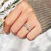 Women's S925 Sterling Silver Geometric Love Ring With Electroplating