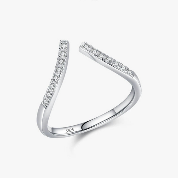 Women's S925 Sterling Silver Geometric Microinlaid Ring
