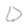 Women's S925 Sterling Silver Geometric Microinlaid Ring