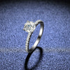 Women's S925 Sterling Silver Geometric Moissanite Four Claw Open Ring Light Luxury Style