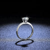 Women's S925 Sterling Silver Geometric Moissanite Four Claw Open Ring Light Luxury Style
