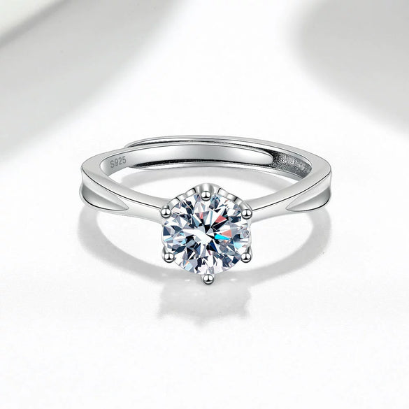 Women's S925 Sterling Silver Geometric Open Ring With Electroplated Finish Simple Fashion Adjustable Ring