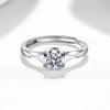 Women's S925 Sterling Silver Geometric Open Ring With Electroplated Simple Modern Wedding Band Style