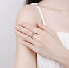 Women's S925 Sterling Silver Geometric Open Ring With Electroplated Simple Modern Wedding Band Style