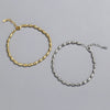 Women's S925 Sterling Silver Geometric Oval Beaded Bracelet With Electroplated Finish