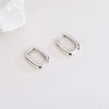 Women’s S925 Sterling Silver Geometric Oval Earrings With Electroplated Finish Simple Fashion Jewelry