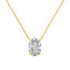 Women's S925 Sterling Silver Geometric Oval Ice Flower Cut Zircon Pendant Electroplated Necklace