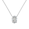 Women's S925 Sterling Silver Geometric Oval Ice Flower Cut Zircon Pendant Electroplated Necklace