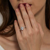 Women's S925 Sterling Silver Geometric Oval Ring Jewelry With Seiko Treatment