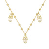 Women's S925 Sterling Silver Geometric Palm Shape Cut Out Ball Chain Necklace With Electroplating
