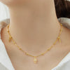 Women's S925 Sterling Silver Geometric Palm Shape Cut Out Ball Chain Necklace With Electroplating