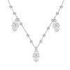 Women's S925 Sterling Silver Geometric Palm Shape Cut Out Ball Chain Necklace With Electroplating