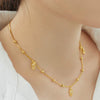 Women's S925 Sterling Silver Geometric Palm Shape Cut Out Ball Chain Necklace With Electroplating