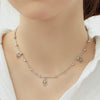 Women's S925 Sterling Silver Geometric Palm Shape Cut Out Ball Chain Necklace With Electroplating