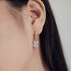 Women's S925 Sterling Silver Geometric Pendant Earrings With Ice Flower Cut Zircon And Electroplating Design