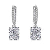 Women's S925 Sterling Silver Geometric Pendant Earrings With Ice Flower Cut Zircon And Electroplating Design