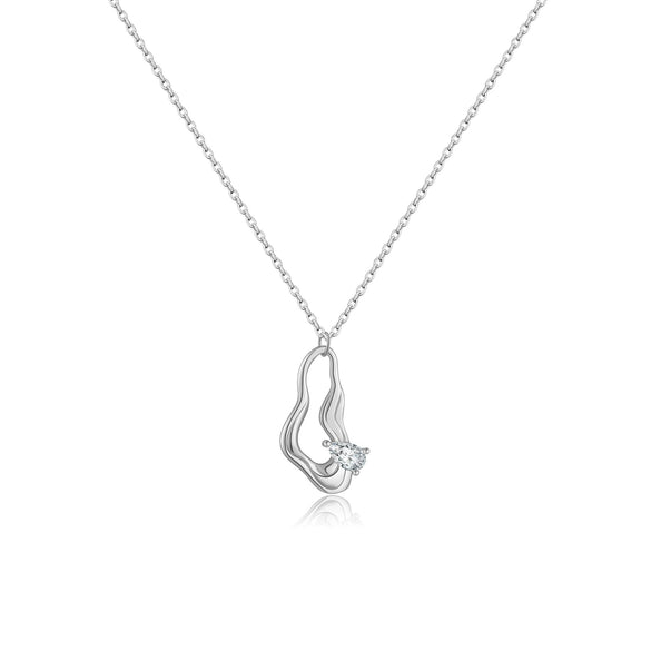 Women's S925 Sterling Silver Geometric Pendant Necklace With Electroplating Regular Chain