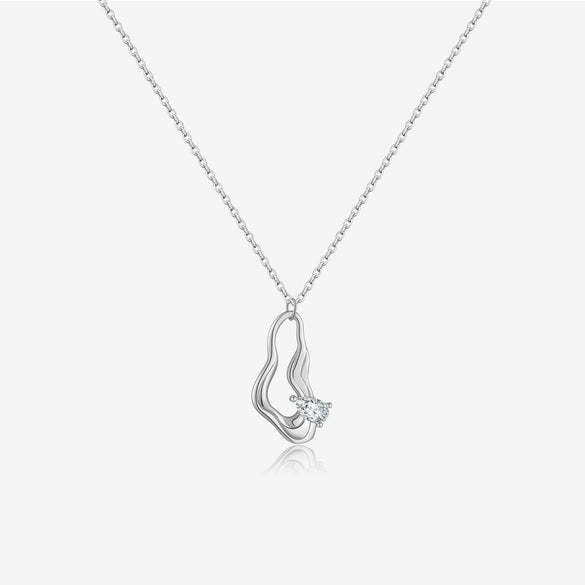 Women's S925 Sterling Silver Geometric Pendant Necklace With Electroplating Regular Chain