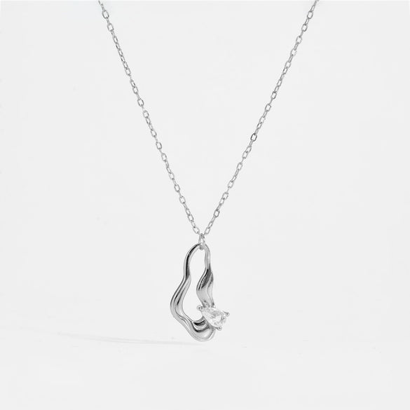 Women's S925 Sterling Silver Geometric Pendant Necklace With Electroplating Regular Chain