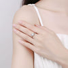 Women's S925 Sterling Silver Geometric Petal Open Ring Adjustable Simple Fashion Electroplated Ring