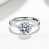Women's S925 Sterling Silver Geometric Petal Open Ring Simple Fashion Electroplated Adjustable Ring