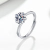 Women's S925 Sterling Silver Geometric Petal Open Ring Simple Fashion Electroplated Adjustable Ring
