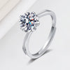 Women's S925 Sterling Silver Geometric Petal Open Ring Simple Fashion Electroplated Adjustable Ring