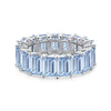 Women's S925 Sterling Silver Geometric Rectangular Ring With Electroplating And Full Diamondlike 5A Powder Zircon
