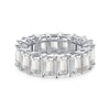 Women's S925 Sterling Silver Geometric Rectangular Ring With Electroplating And Full Diamondlike 5A Powder Zircon