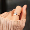 Women's S925 Sterling Silver Geometric Ring With Electroplating