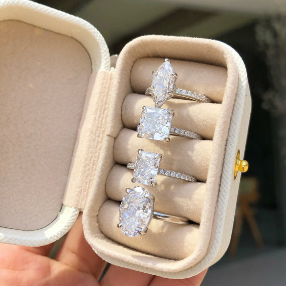 Women's S925 Sterling Silver Geometric Ring With Ice Flower Cut 8A Zircon And Electroplating Treatment