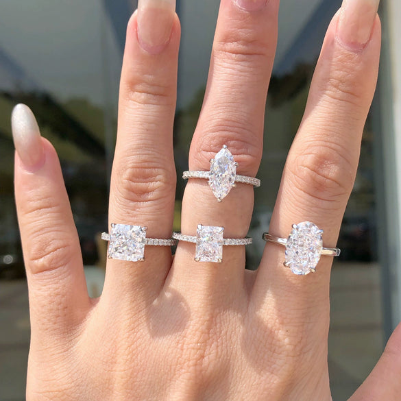 Women's S925 Sterling Silver Geometric Ring With Ice Flower Cut 8A Zircon And Electroplating Treatment