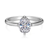 Women's S925 Sterling Silver Geometric Ring With Ice Flower Cut Zircon And Electroplating