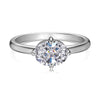 Women's S925 Sterling Silver Geometric Ring With Ice Flower Cut Zircon And Electroplating