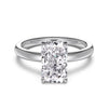 Women's S925 Sterling Silver Geometric Ring With Ice Flower Cut Zircon And Electroplating