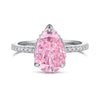 Women's S925 Sterling Silver Geometric Ring With Ice Flower Zirconium And High Carbon Diamond Electroplated Cute Style