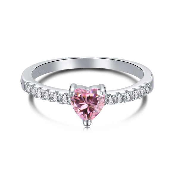 Women's S925 Sterling Silver Geometric Ring With Ice Flower Zirconium And High Carbon Diamond Electroplated Cute Style
