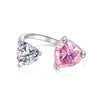 Women's S925 Sterling Silver Geometric Ring With Ice Flower Zirconium And High Carbon Diamond Electroplated Cute Style