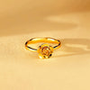 Women's S925 Sterling Silver Geometric Rose Flower Ring Electroplated