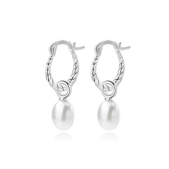 Women's S925 Sterling Silver Geometric Round Bead Earrings With Zirconia In Light Luxury Style