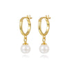 Women's S925 Sterling Silver Geometric Round Bead Earrings With Zirconia In Light Luxury Style