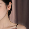 Women's S925 Sterling Silver Geometric Round Bead Earrings With Zirconia In Light Luxury Style