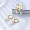 Women's S925 Sterling Silver Geometric Round Bead Earrings With Zirconia In Light Luxury Style