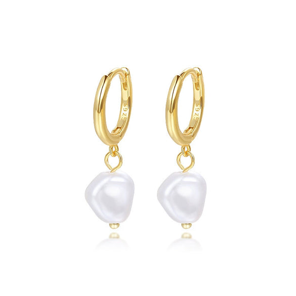 Women's S925 Sterling Silver Geometric Round Bead Earrings With Zirconia In Light Luxury Style