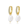 Women's S925 Sterling Silver Geometric Round Bead Earrings With Zirconia In Light Luxury Style