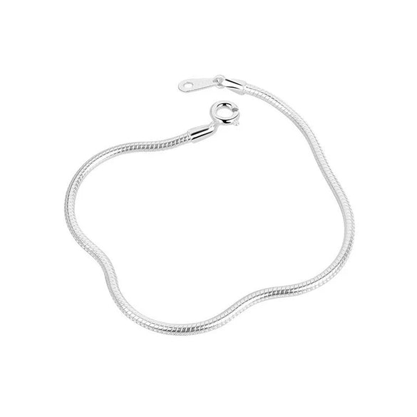 Women's S925 Sterling Silver Geometric Round Snake Chain Bracelet With Electroplated Simple Minimalist Design